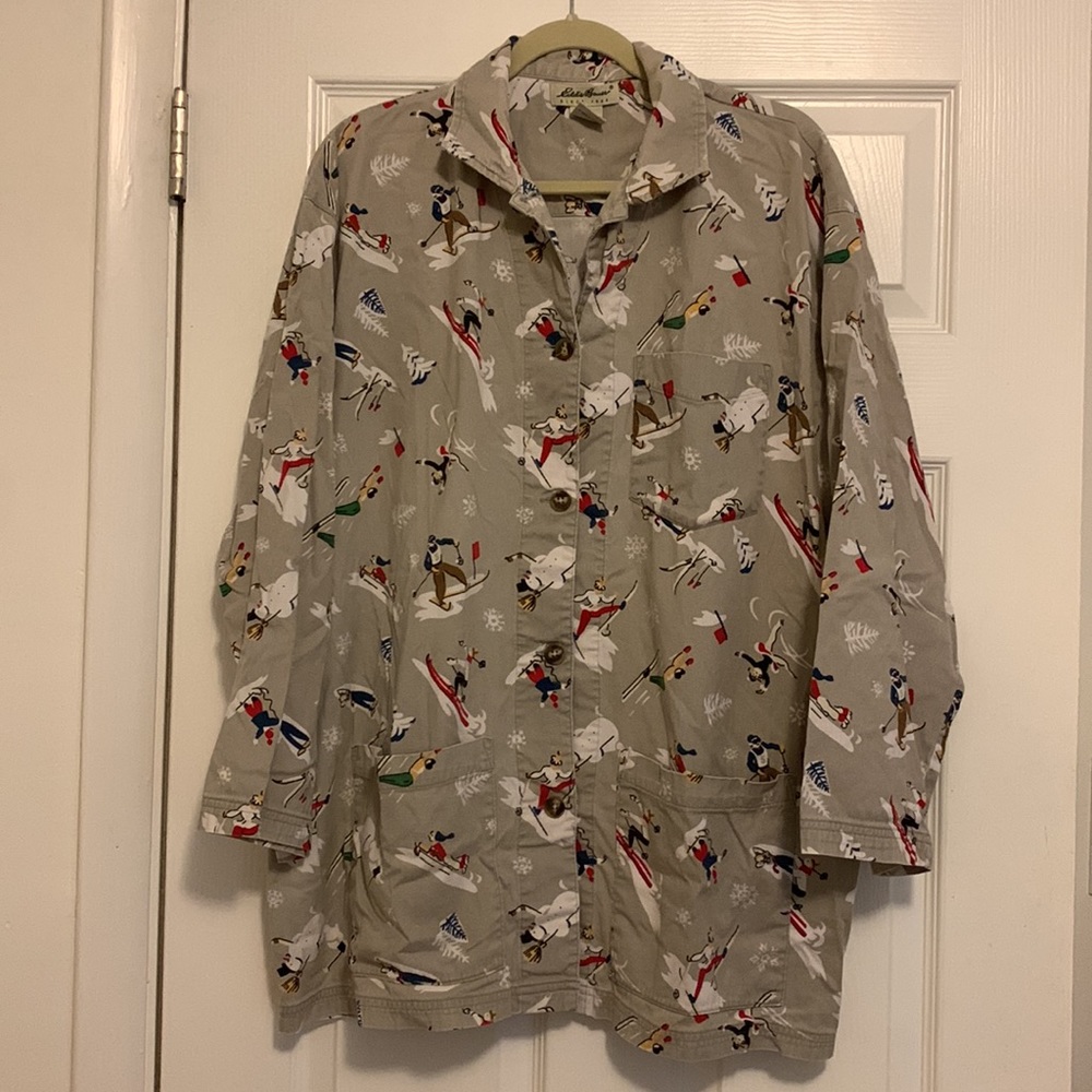 Vintage Winter Skier Print Eddie Bauer